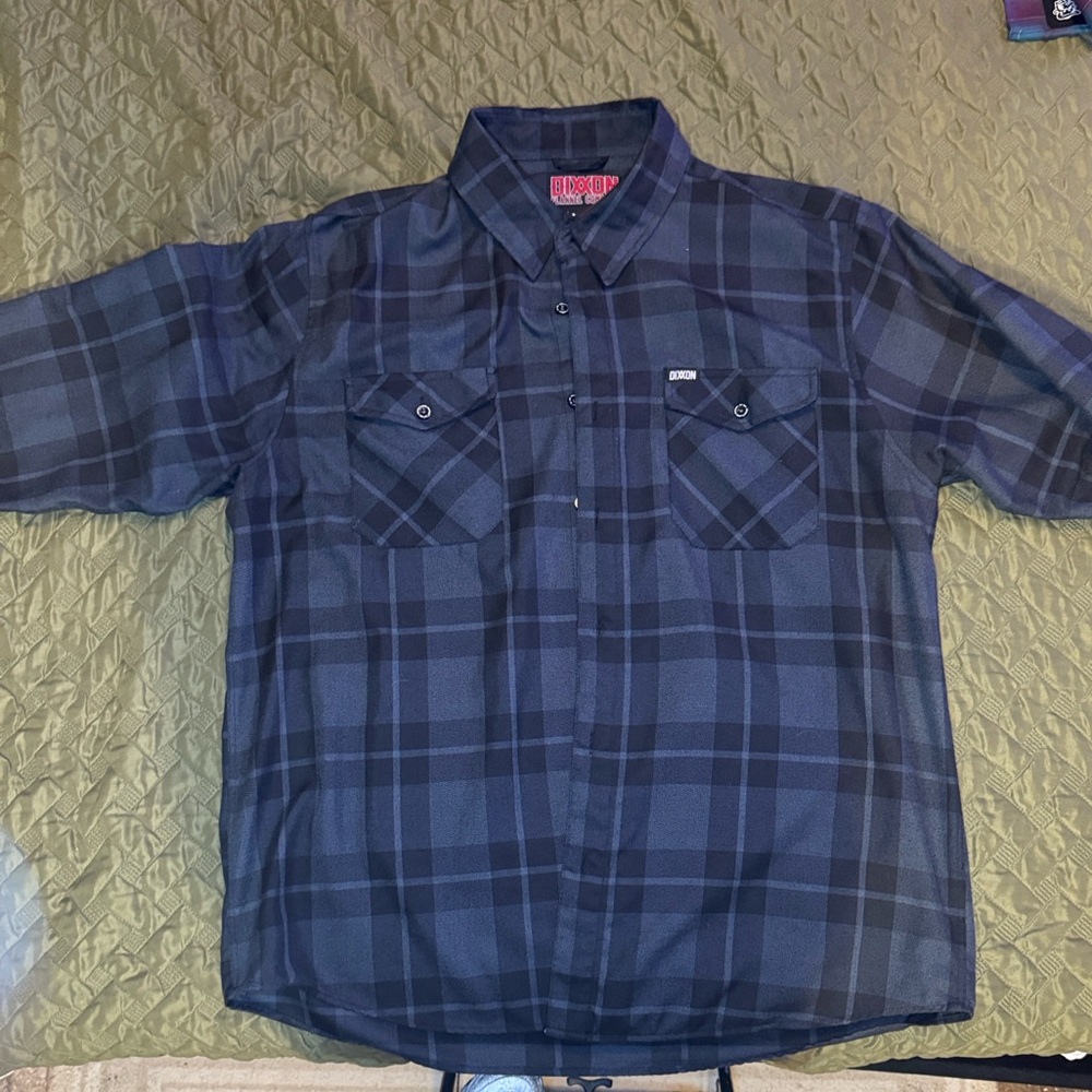 DIXXON Navy and Black Plaid Button-Down Shirt